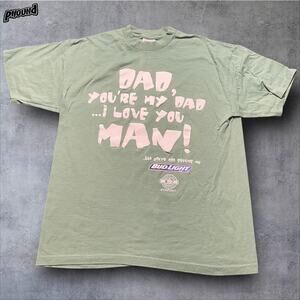 Vtg Bud Light Shirt L Stanley Desantis Dad I Love You Man 90s Tee